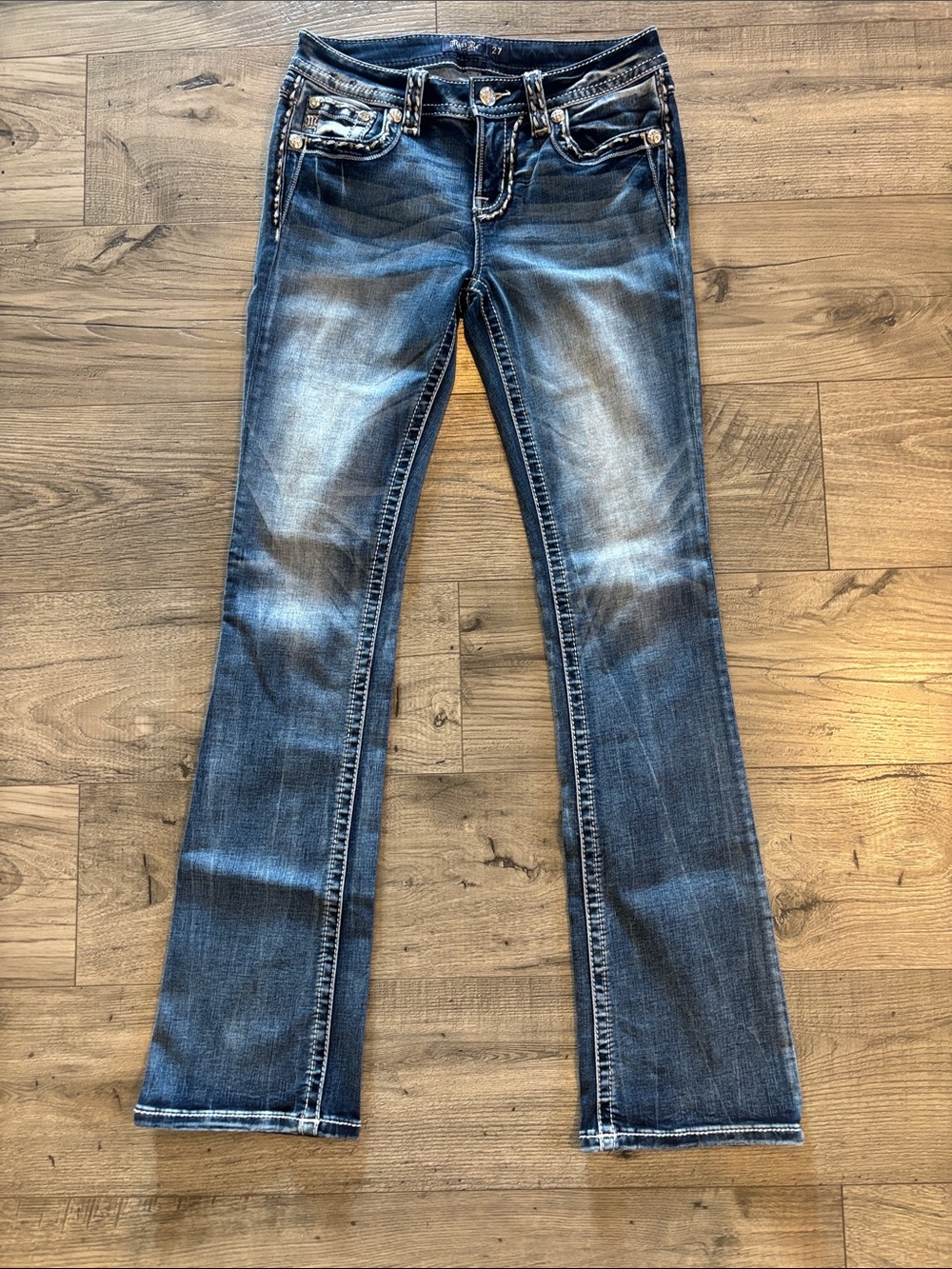 Women’s Dark Blue Bootcut Jeans - Classic Denim TALL 27x33